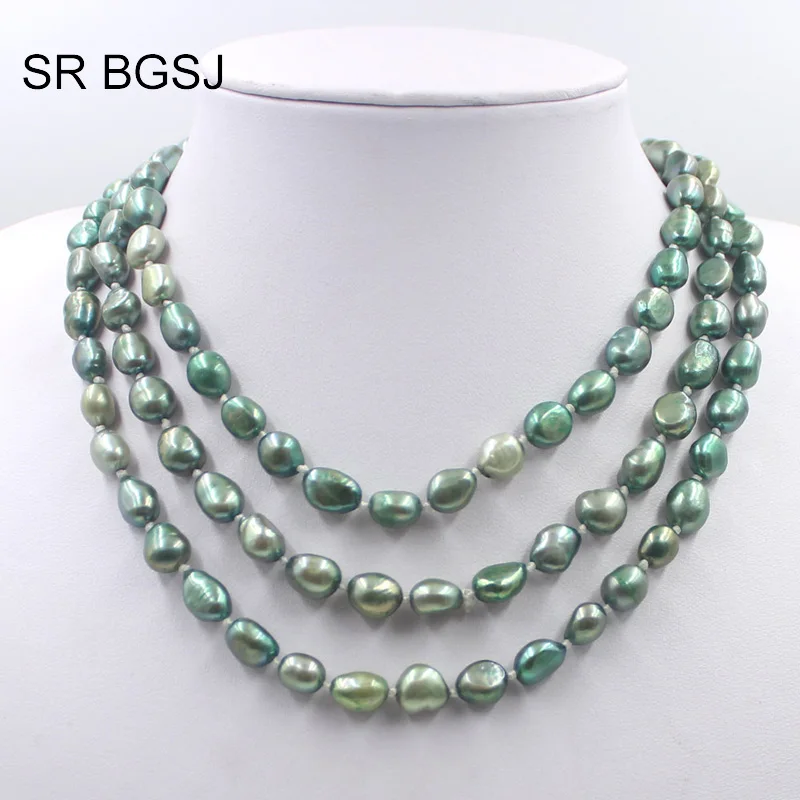 

Free Shipping 64" More Colors Choices Women Boho Jewelry Pearl Beads Knot Sweater Yogo Necklace 7x9mm
