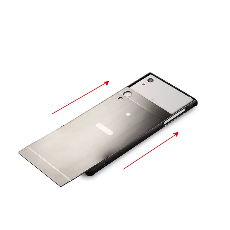 For Sony XA1 Plus G3412 Case Plating Metal Frame Cover with Brushed Back Hard for Xperia G3416 G3421 |