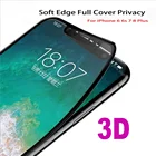 3D изогнутый край Полное покрытие Защита экрана для iPhone X 7 6 S 8 закаленное стекло для iPhone 6 s 7 Plus Защитная стеклянная пленка