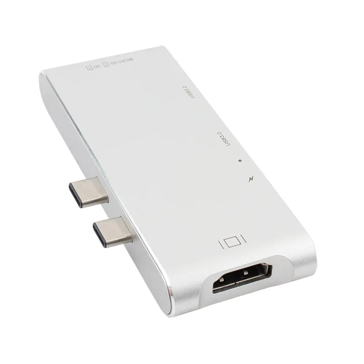 Концентратор USB Type C к HDMI 4k адаптер с SD/Micro SD кардридер 3 0 порт питания комбо для MacBook