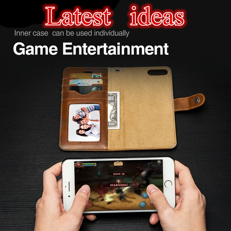 Musubo роскошные кожаные case для iphone 7 plus съемная задняя чехлы 6 6s 5 5s se обложка fit