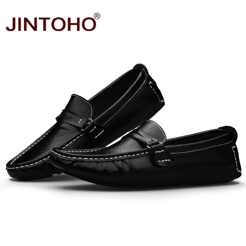 Лоферы мужские JINTOHO из натуральной кожи белые повседневные свадебные | Обувь