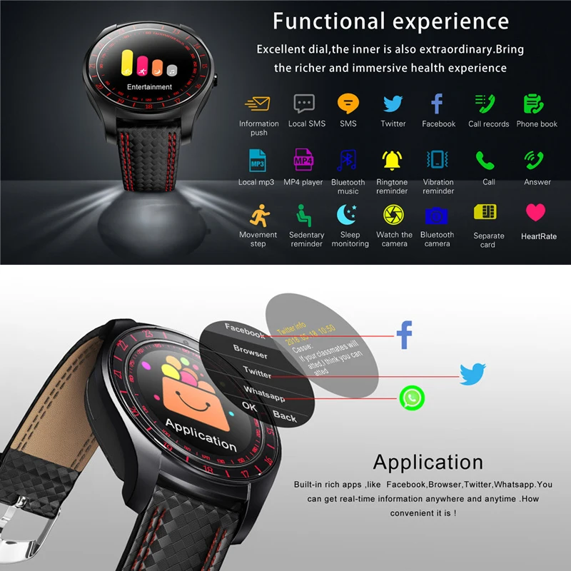 V10 мужские умные часы с монитором сердечного ритма камера Bluetooth Smartwatch шагомер sim