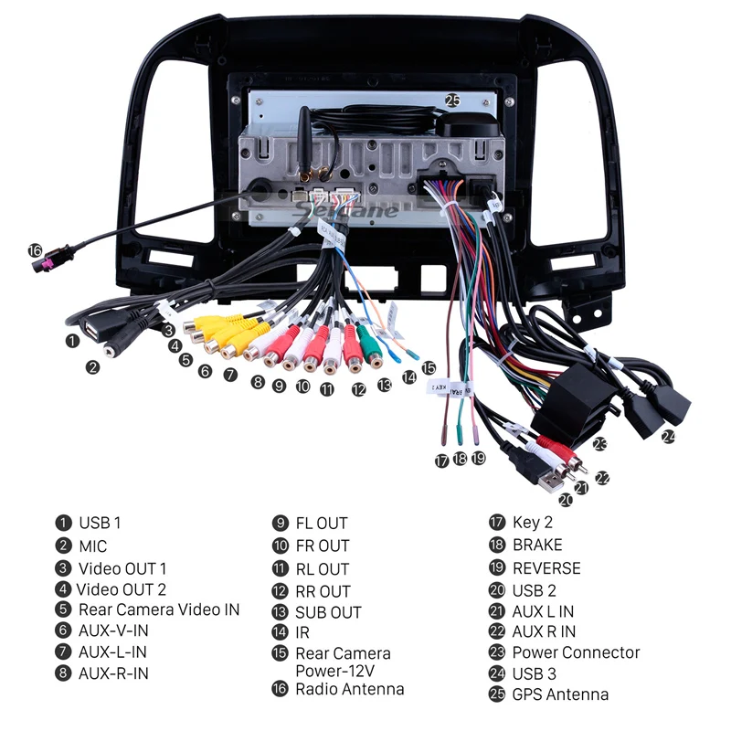 Seicane 1 Din 9 дюймов Android 9,0 gps Автомагнитола для 2006 2007-2012 hyundai SANTA FE HD мультимедийный плеер сенсорный экран головное устройство