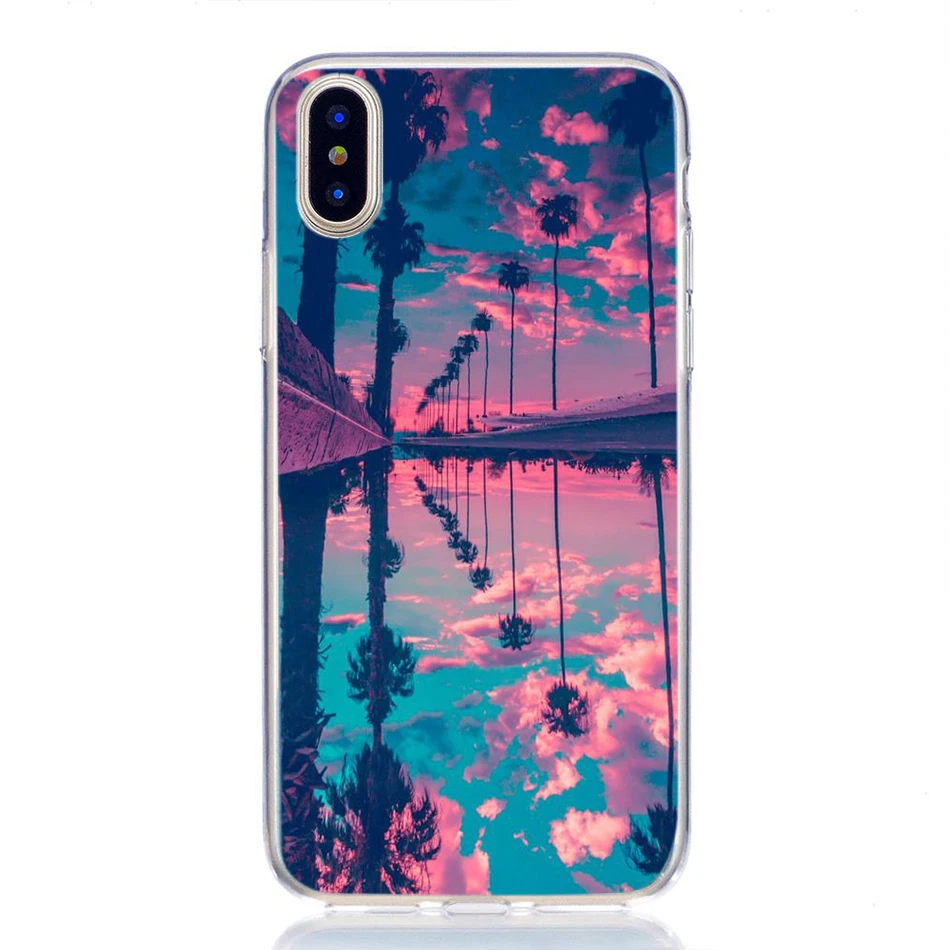Case for iphone x xs max xr 6 6s 7 8 plus funda butterfly ocean landscape pineapple silicone soft original coque phone back case |