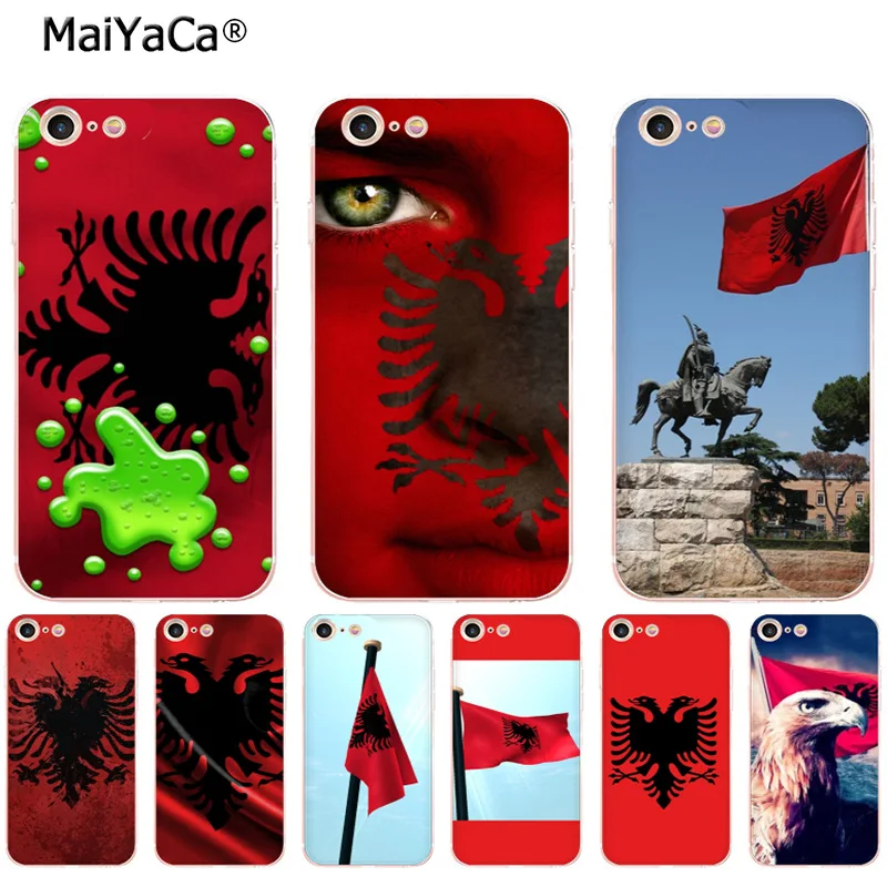 Мягкий чехол для телефона MaiYaCa из ТПУ с флагом Албании iPhone 8 7 6 6S Plus X XS MAX XR 5 5S SE 11pro max