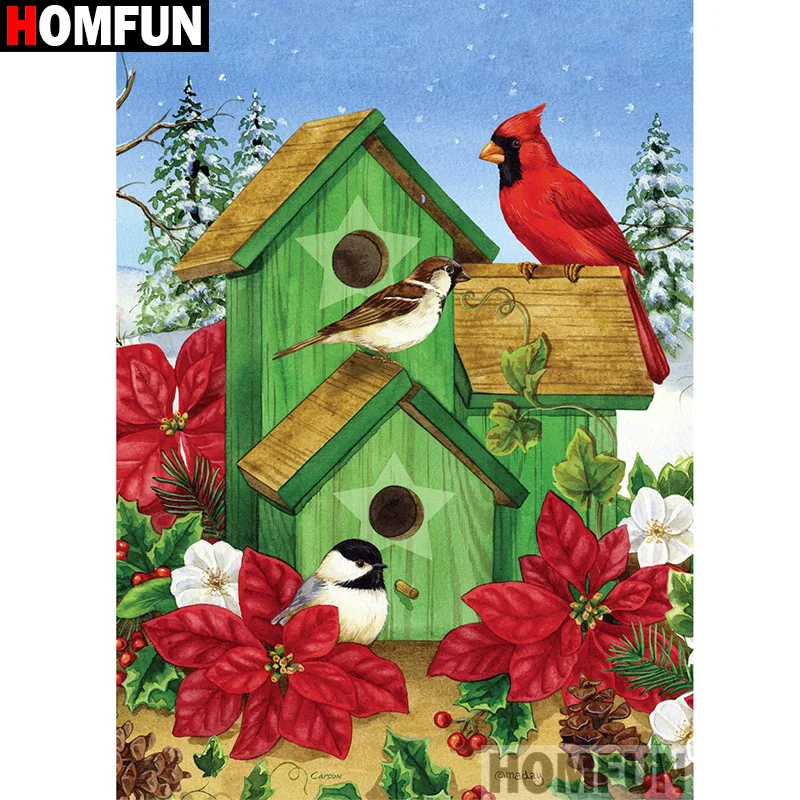 HOMFUN Алмазная картина вышивка крестиком 5D &quotПтичий дом&quot Домашний Декор DIY