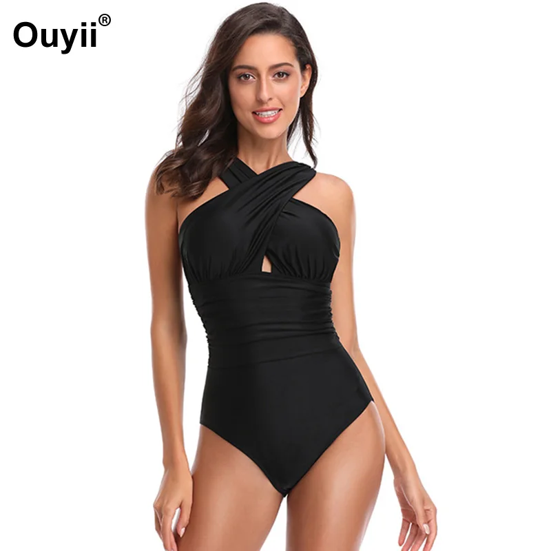 Новый купальник большого размера с принтом Цельный в стиле Креста обтягивающий