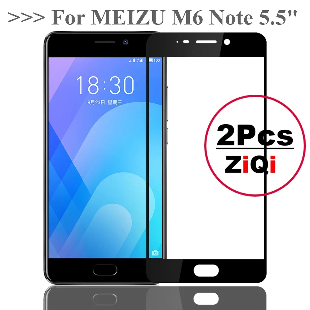 Закаленное стекло Ziqi для Meizu M6 Note 2 шт. полное покрытие Защита экрана note 5 Meilan 6