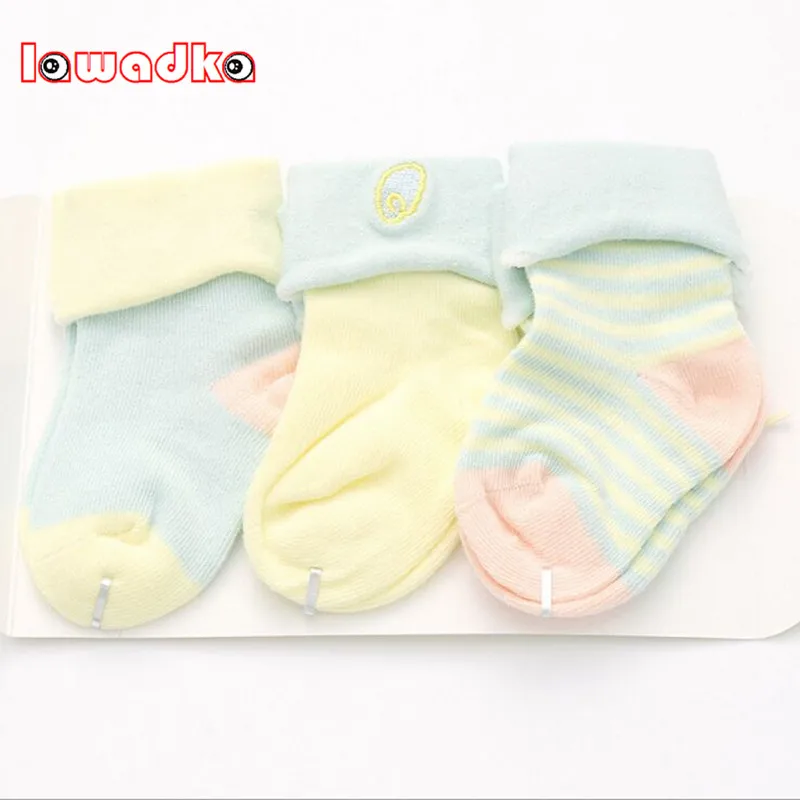 6 Pieces/lot=3Pairs Cotton Striped New Born Baby Socks Girls and Boys Short Spring Style | Детская одежда и обувь