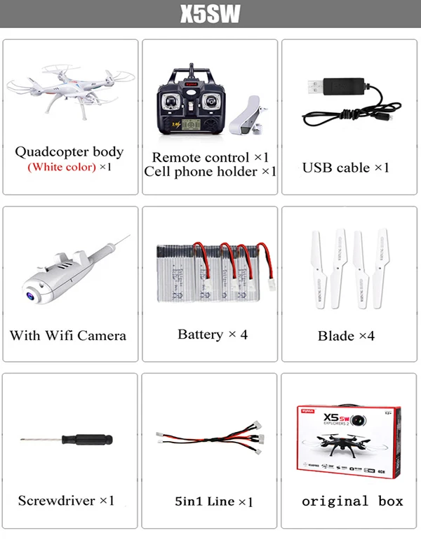 X5SW white 4bat5inLN SYMA X5SW WI-FI RC квадролет с дистанционным управлением с видом от первого лица Квадрокоптер с дистанционным управлением и Камера Безголовый 2,4G 6-осевой в режиме реального времени, дистанционное Управление вертолет Квадрокоптер игрушка - Цвет: X5SW white 4bat5inLN