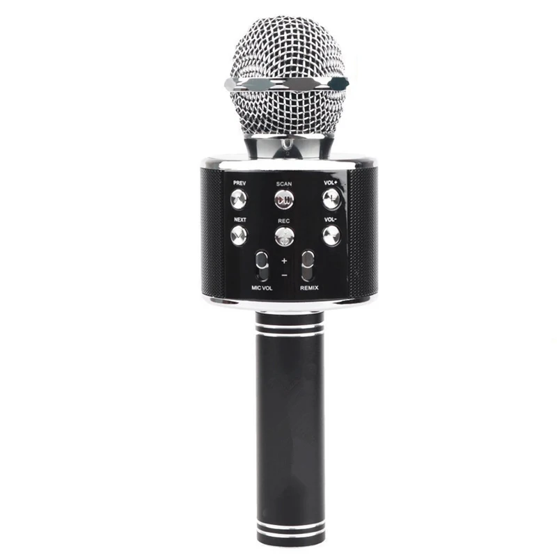 Black WS 858 беспроводной караоке микрофон профессиональный караоке WS858 Динамик Bluetooth ручной для Apple iPhone Android смартфон - Цвет: Black