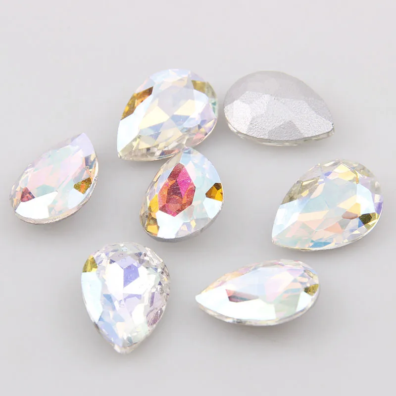 Waterdrop Point back Crystal Clear AB Fancy Stone Glass Rhinestone For DIY Wedding Dress Jewelry Making | Дом и сад
