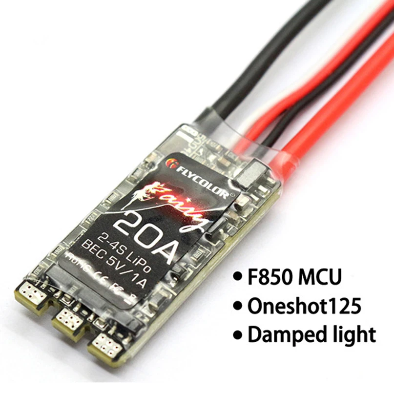 Flycolor 20A 2 ~ 4S LiPo контроллер скорости бесщеточный ESC для 210 215 RC Квадрокоптер|Детали и