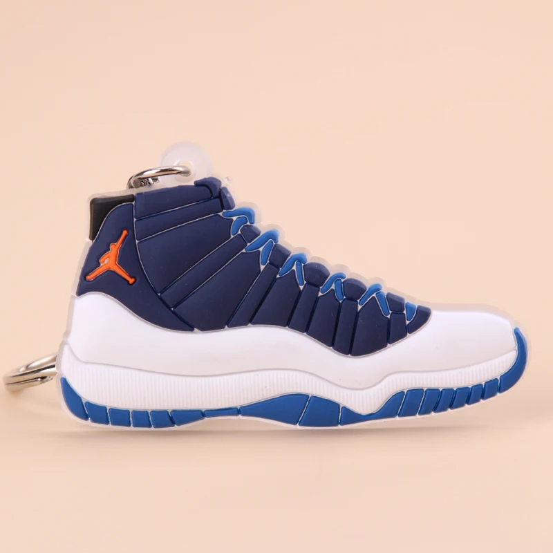 Брелок новые экзотические мини Jordan 11 ретро обуви ключевая цепь Для мужчин и Для женщин детские подарочные брелки на баскетбольных кроссовок ключ держатель porte Clef - Цвет: Picture Color15