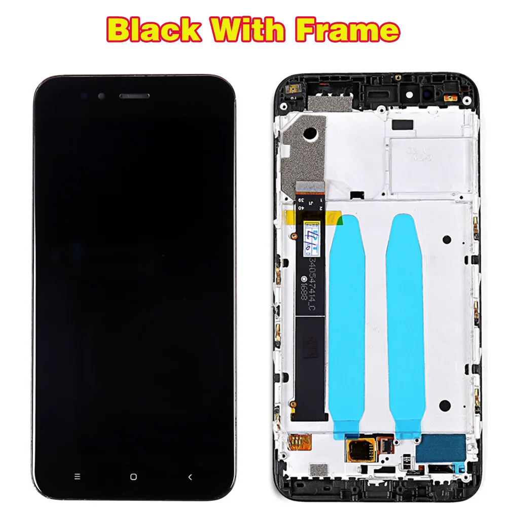 Black With Frame AAA Качество ips 5,5 дюймов ЖК-дисплей для Xiaomi Mi 5X сенсорный экран для Xiaomi Mi a1 дигитайзер сборка рамка с 10 точечным сенсорным экраном - Цвет: Black With Frame