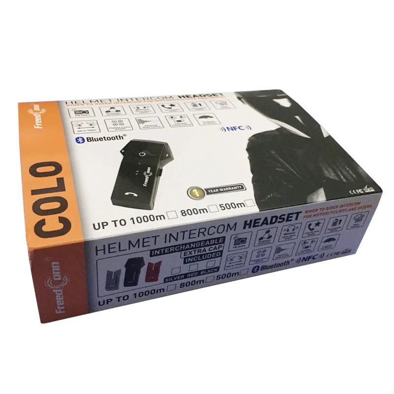 BT мотогарнитура для шлема FreedConn 2 Way 1000 м с поддержкой NFC Tech|intercom colo|bt interphonebt interphone