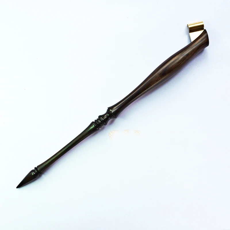 Nature Rosewood English Copperplate Script Antique Dip Pen Holder Oblique Calligraphy Pen Holder with Adjustable Flange