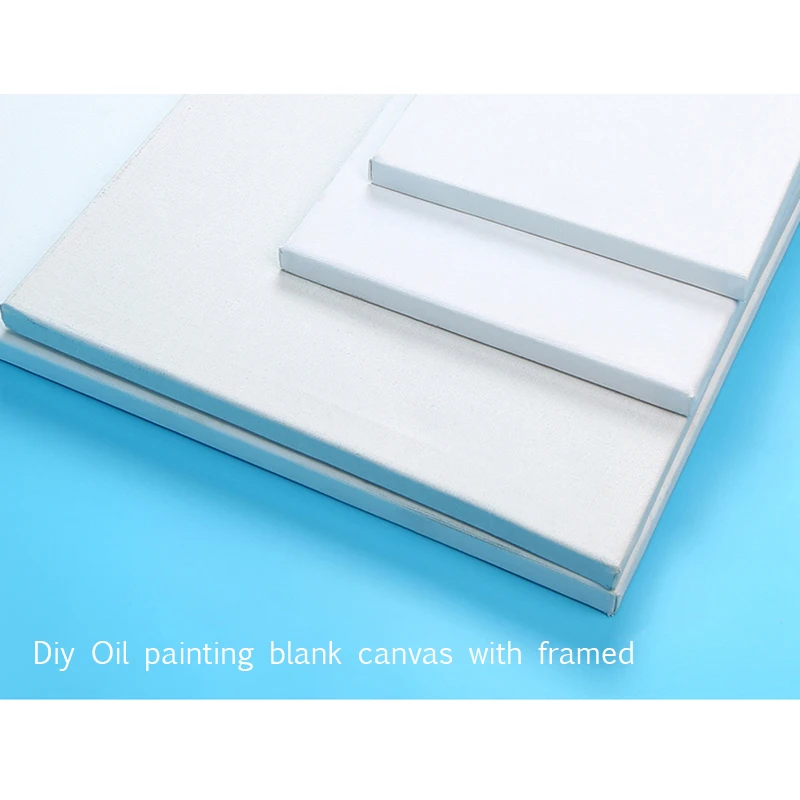 

Linen Blend Primed Blank Canvas with frame ,Blank Art White Canvas Panels Oil Acrylic Painting Panels