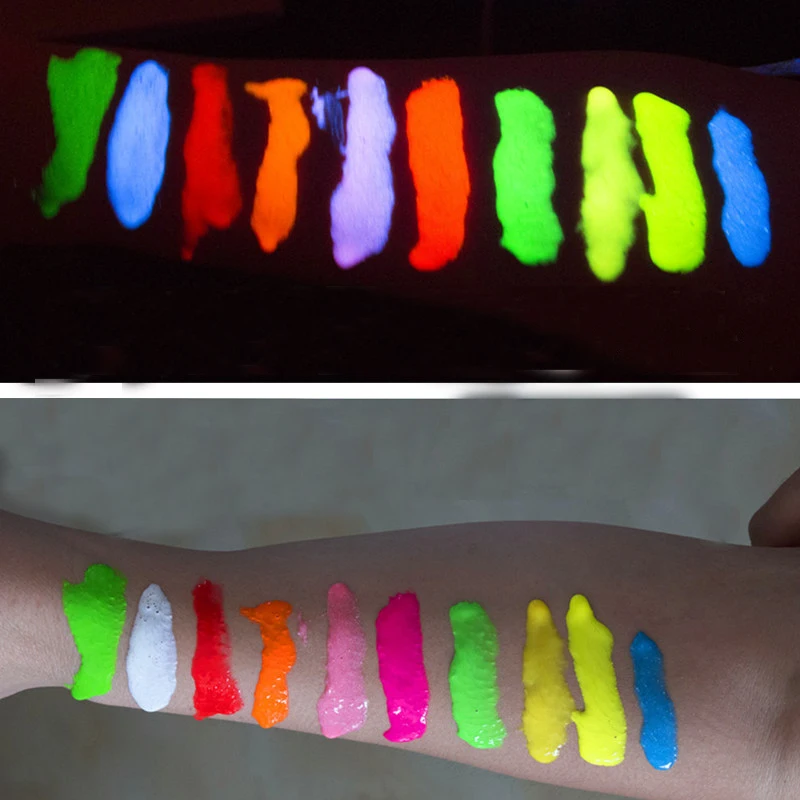 УФ Blacklight реактивный флуоресцентный пигмент для макияжа тела блеск при