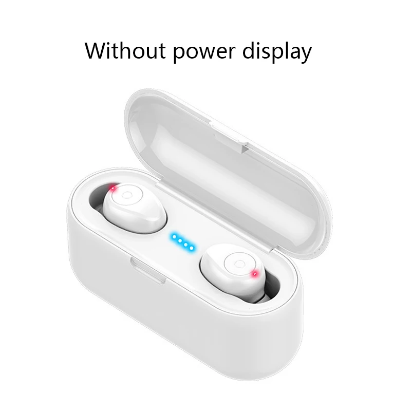 No power display Bluetooth наушники 5,0 TWS мини беспроводная гарнитура с дисплеем питания, наушники с зарядным устройством, спортивные игровые наушники - Цвет: No power display