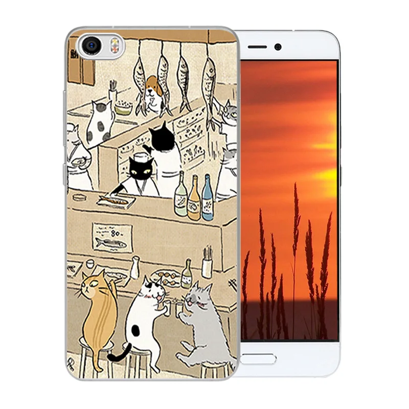 Soft TPU Case For Xiaomi 5 Mi MI5 M5 Cases Cover 5.15&quot Mobile Phone Back Cats Family Pattern Silicon Shells |