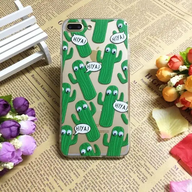 New 3D dynamic Eye unicorn cactus dinosaur mouse Pattern Phone Cover Cases For iPhone 5 5S SE 6 6s Plus 7 7Plus Capa Para Fundas |