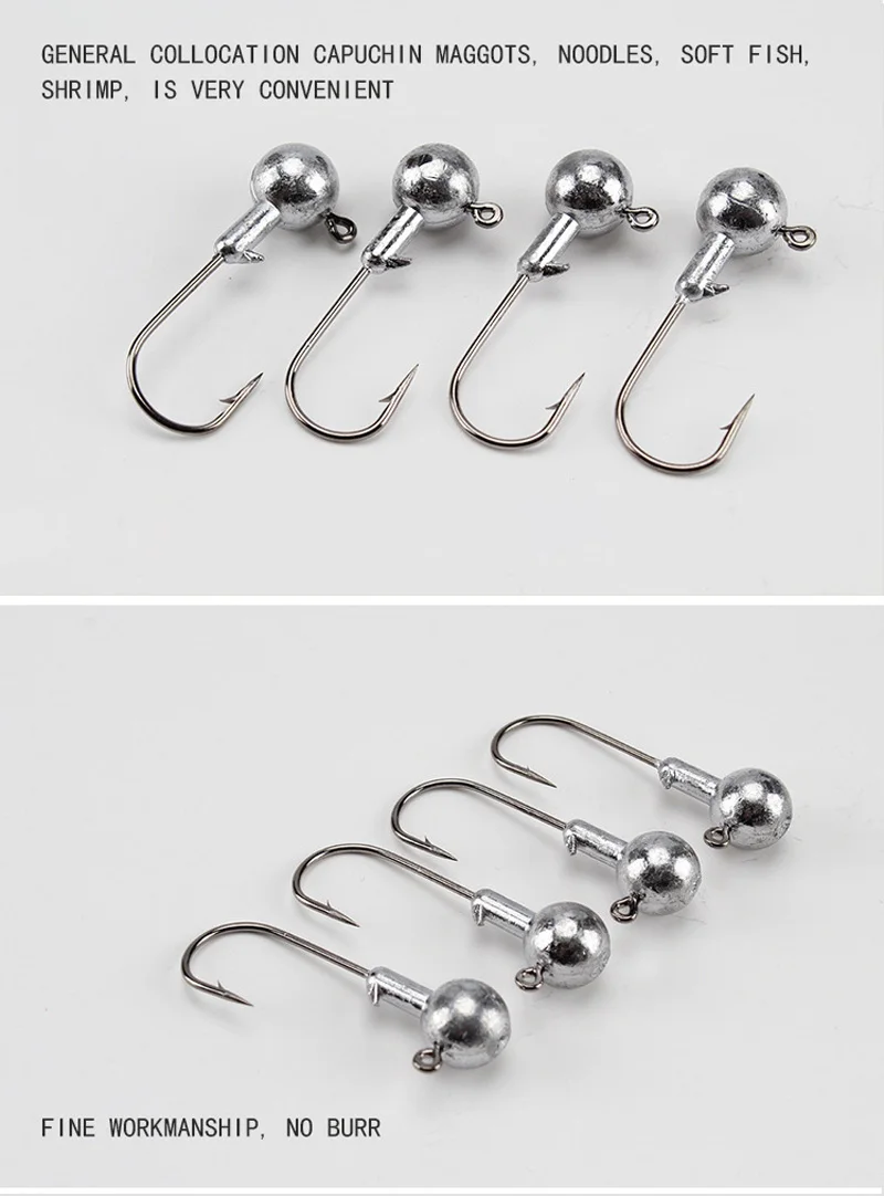 50 шт./кор. Lead Jig Head рыболовный крючок Мягкая приманка с высоким содержанием углерода Сталь крючки для фидера для рыбалки 1g 1,5 2Г сети 3,5g 5g 7g 10g 14 г, 20 г