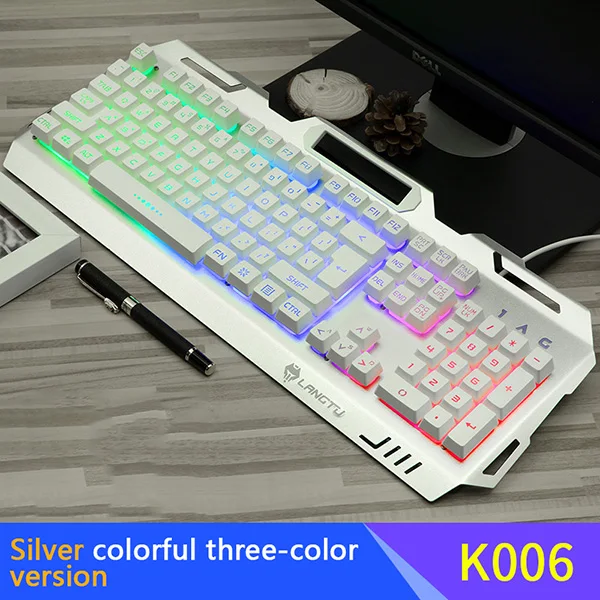 K006 игровая клавиатура 104 ключ Esports игра RGB Проводная Подсветка Механическая сенсорная игровая клавиатура для настольного компьютера ноутбука - Цвет: White Mixed light