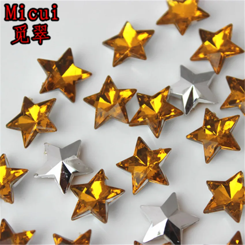 Акриловые стразы Micui 5 острых звездочек 100 шт. 14 мм|stone crystal|pointback stonesacrylic rhinestones |