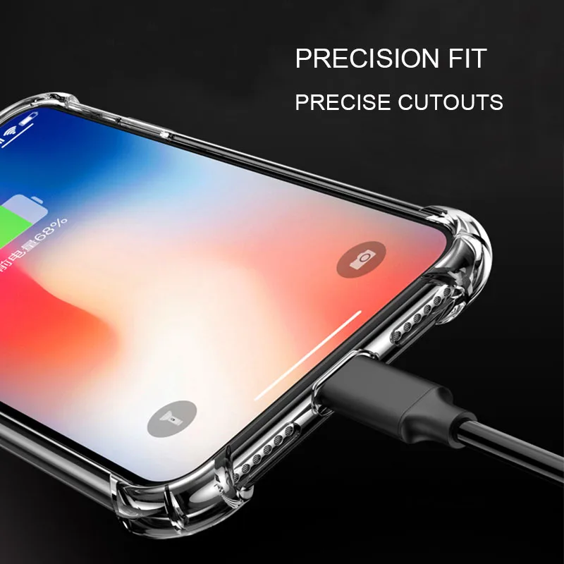Чехол для iPhone 6 6S 7 8 X Защитные чехлы Plus прозрачный мягкий силиконовый защитный