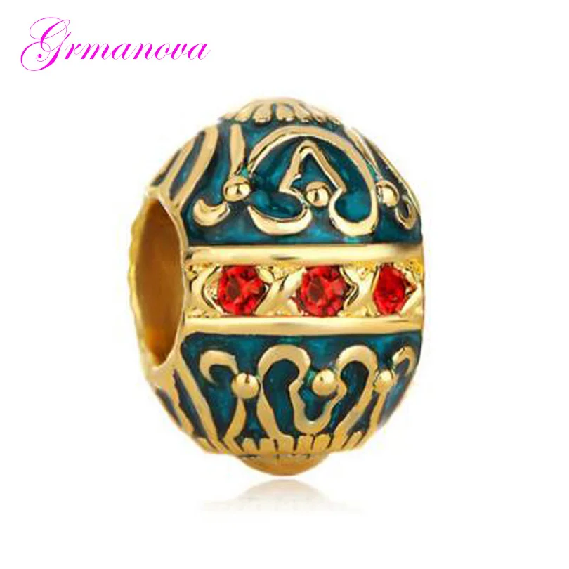 Винтажные пасхальные яйца Faberge золотые очаровательные бусины ручной работы DIY
