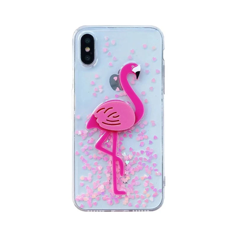 Для Samsung Galaxy J4 J6 Plus J5 J7 2017 Prime чехол fundas Модный милый Блестящий 3D Фламинго мягкий