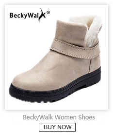 BeckyWalk/обувь; женские зимние ботинки; женские зимние ботильоны; женская теплая плюшевая стелька на шнуровке; Botas Mujer; большие размеры 35-44; WSH2461