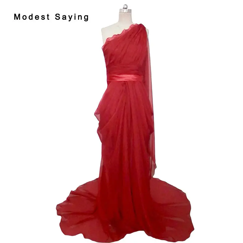 Элегантные Красные кружевные платья Русалочки на одно плечо 2017 платье с длинным