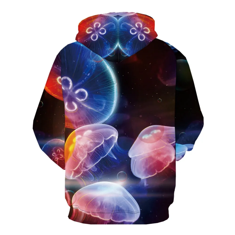 KYKU 3d толстовки мужские Psychedelic толстовка синяя Океаническая Медуза принт