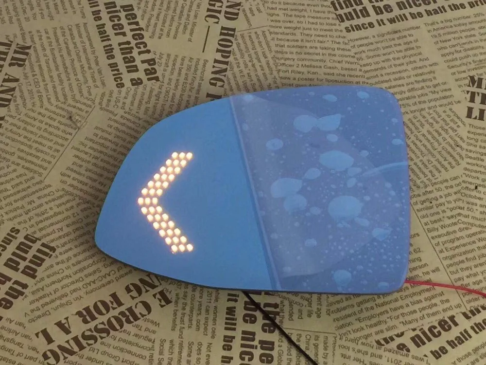 

Osmrk blue rear view mirror for Touran with electric heating, led dynamic side turn signal,anti-glaring, bigger vision