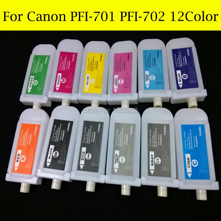 Картридж для принтера Canon PFI 701 702 чернильный картридж iPF8100 iPF9100 iPF8110 iPF9110 без чипа 700