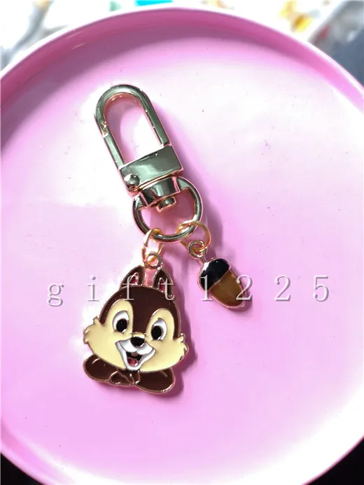 B 1 комплект мультфильм chipmunk милый брелок для ключей, ювелирные аксессуары Брелки кулон подарки сувениры - Цвет: B