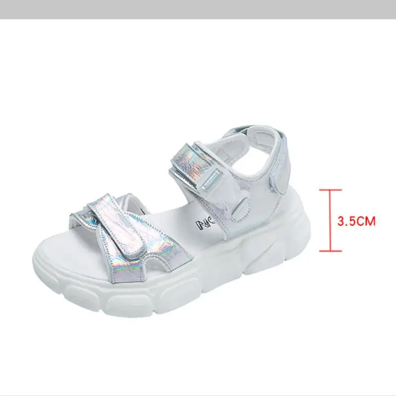Peep Toe Platform Beach Ladies Shoes Comfortable Flat Shoes Women Rubber Sandals Women Outdoor Flats Sandalen Summer Shoes Woman - Цвет: Белый