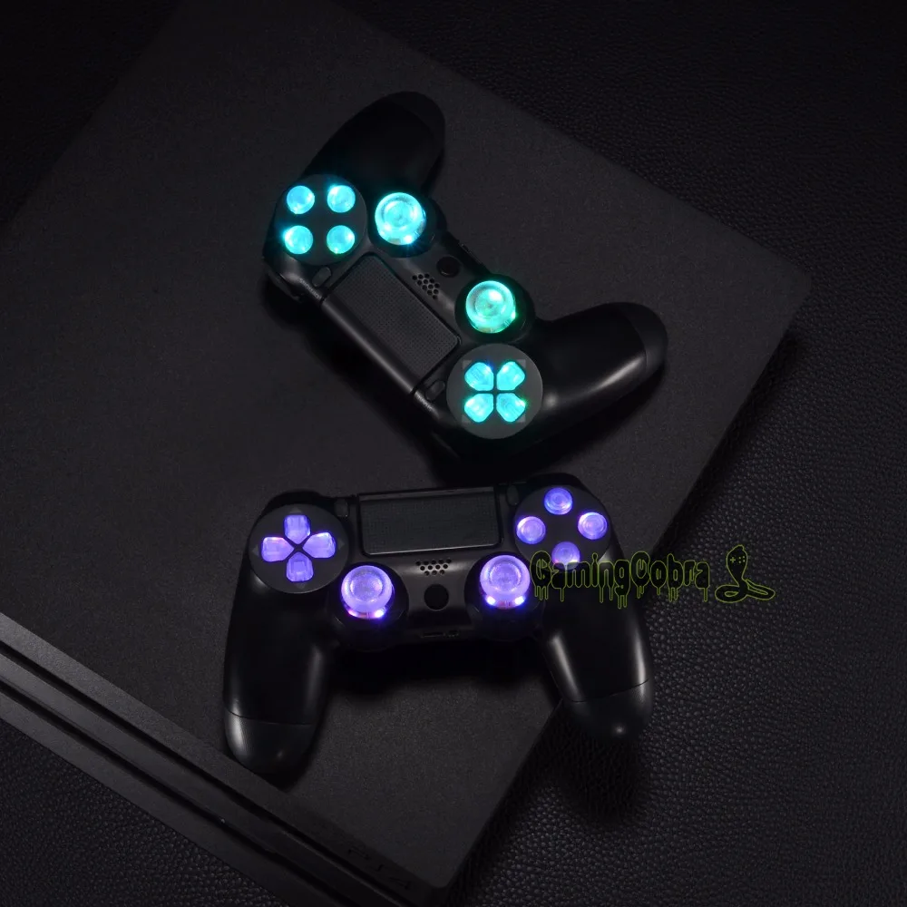 Многоцветная светящаяся D-pad Thumbsticks лицевые кнопки(DTF) светодиодный комплект для PS4 Pro Slim control ler 7 цветов 9 комплектов сенсорного управления