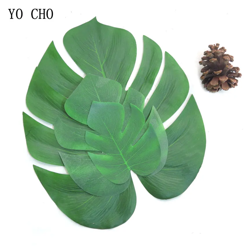 

YO CHO 12 шт. искусственные растения Monstera Deliciosa, листья черепах, Искусственные Шелковые Растения, домашний декор для свадебной вечеринки, сделай...