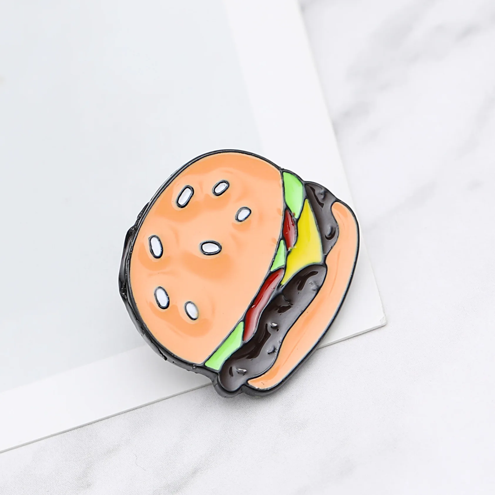 Men's and women's brooch Cartoon Drop Oil Brooch Hamburger Leg Badge Accessories Good Friend Gift Wholesale | Украшения и