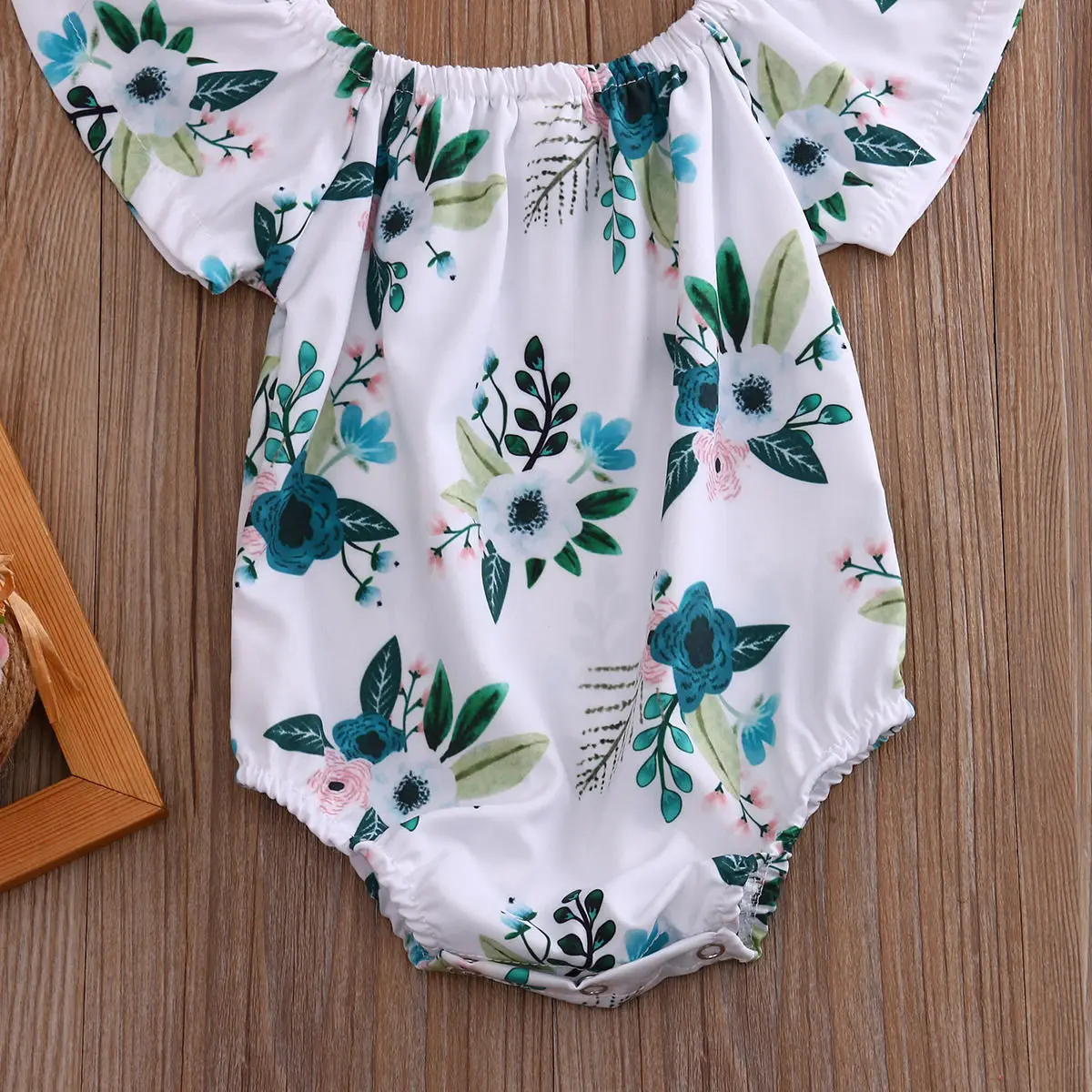 Цельный купальник с цветочным принтом для новорожденных девочек Летний