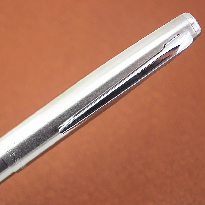 Jinhao 911 чистая Серебряная стальная перьевая ручка с 0 38 мм дополнительный тонкий