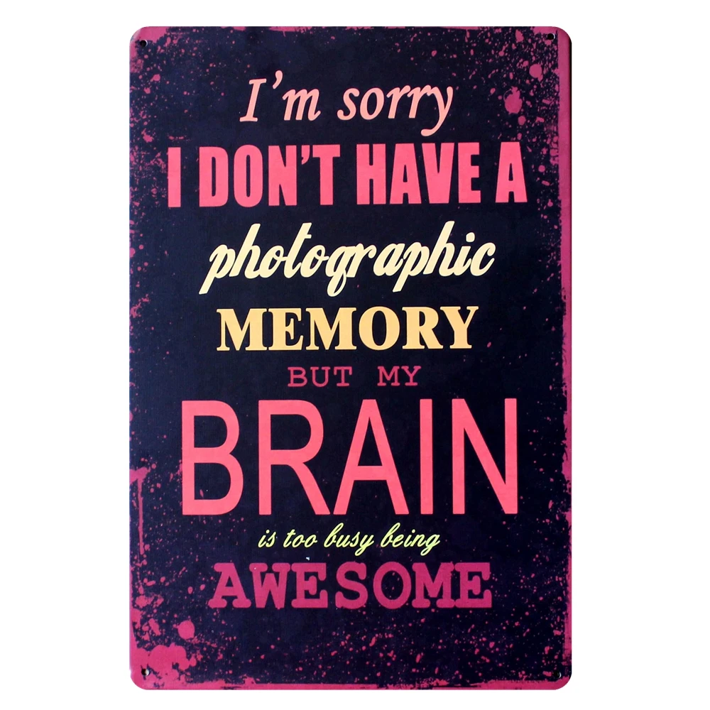 

[ Mike86 ] BRAIN AWESOME Metal Signs Gift PUB Wall art Painting Craft Bar Decor B-210 Mix order 20*30 CM