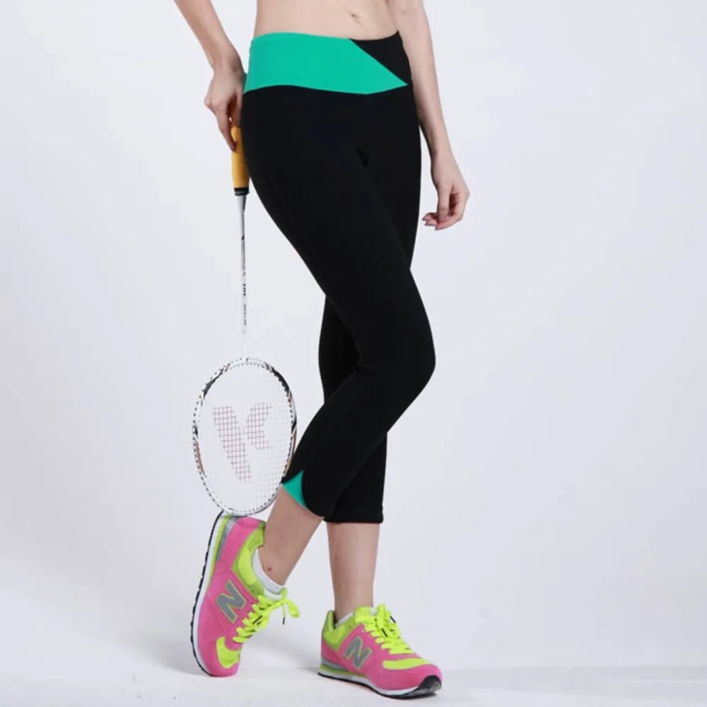 Женские капри для бега с широким поясом цветные спортивные колготки фитнеса и