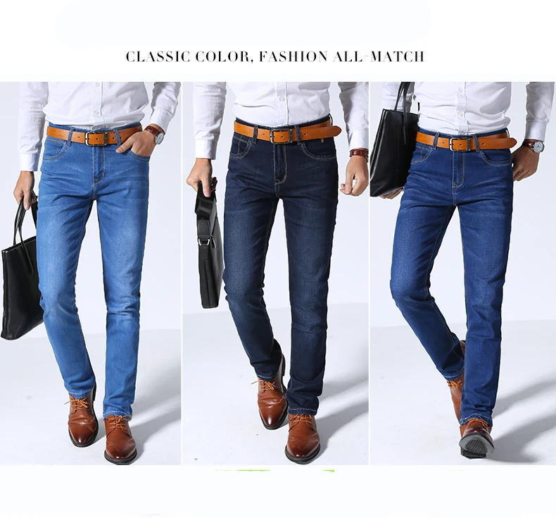 

2019 Summer New Men's Thin Light Jeans New Men's Stretch Jeans Fashion Casual Cotton Pants