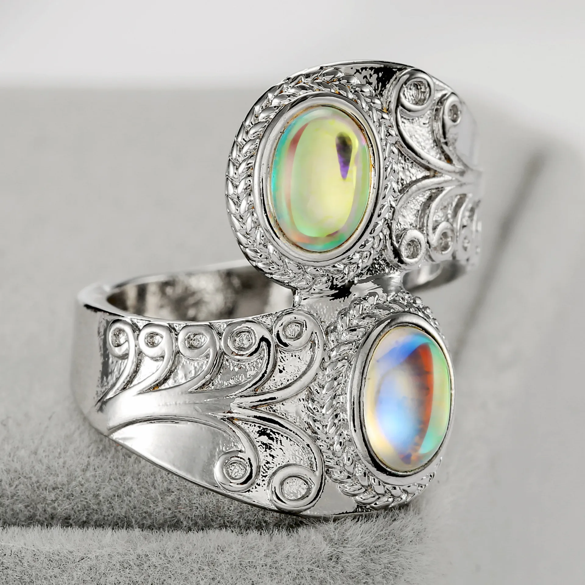 S925 Серебряное Перидот лунное кольцо для женщин хип-хоп Anillos De Gemstone Bizuteria для женщин обручальные ювелирные кольца с бриллиантом серебряные украшения gümüş серебро 925 кулоны