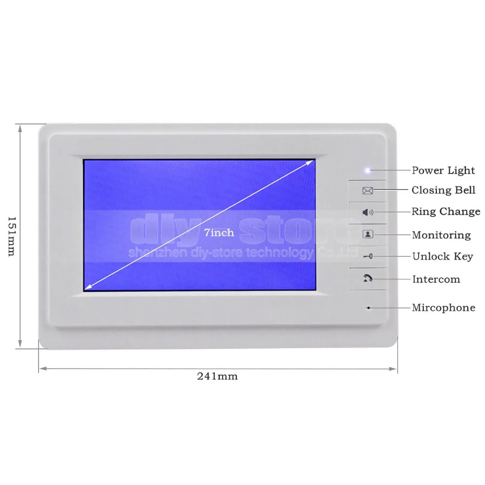 Видеодомофон DIYSECUR 7 дюймовый монитор видеодомофон система видеодомофона 700TVL